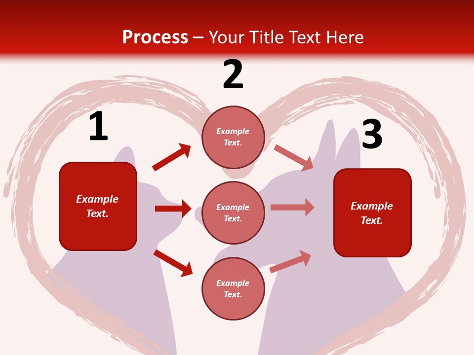 A Red And White Heart With Two Dogs In It PowerPoint Template