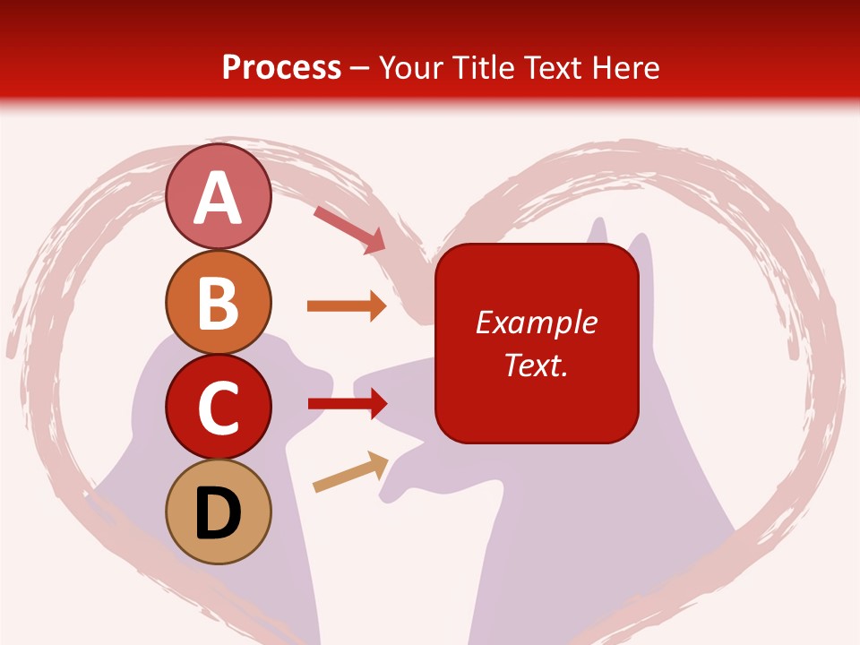 A Red And White Heart With Two Dogs In It PowerPoint Template
