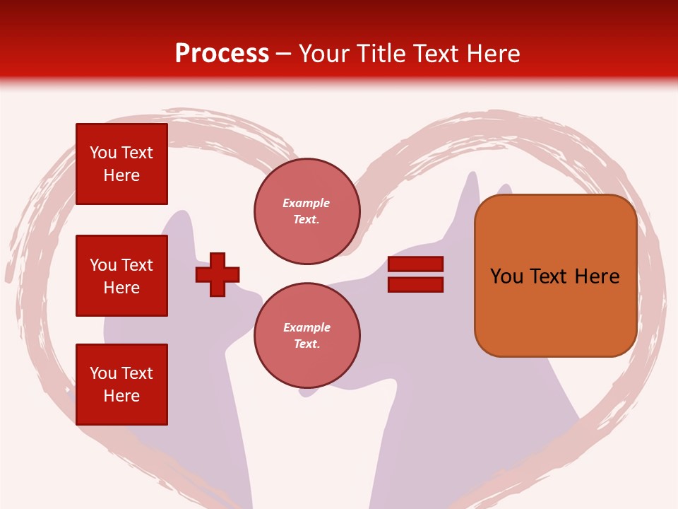 A Red And White Heart With Two Dogs In It PowerPoint Template