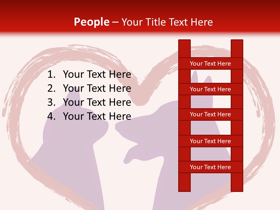 A Red And White Heart With Two Dogs In It PowerPoint Template