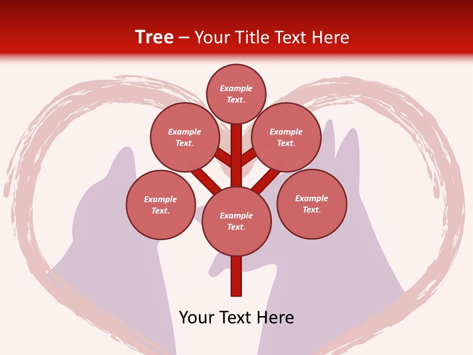 A Red And White Heart With Two Dogs In It PowerPoint Template