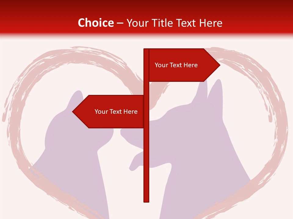 A Red And White Heart With Two Dogs In It PowerPoint Template