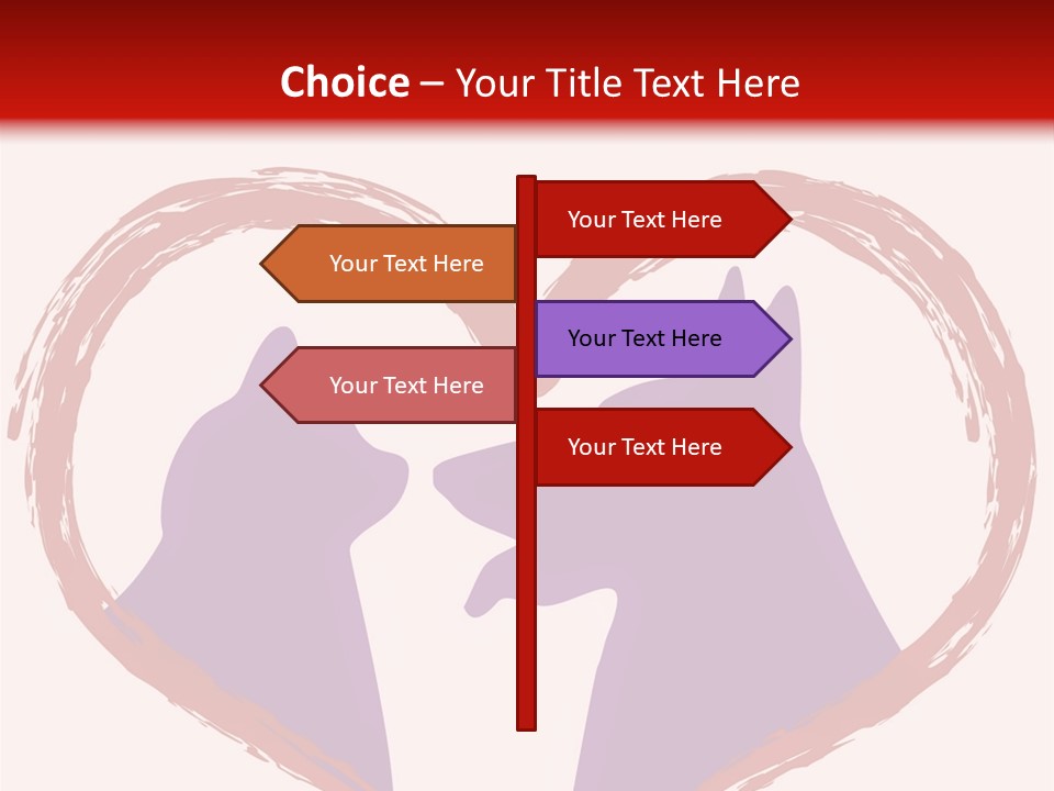 A Red And White Heart With Two Dogs In It PowerPoint Template