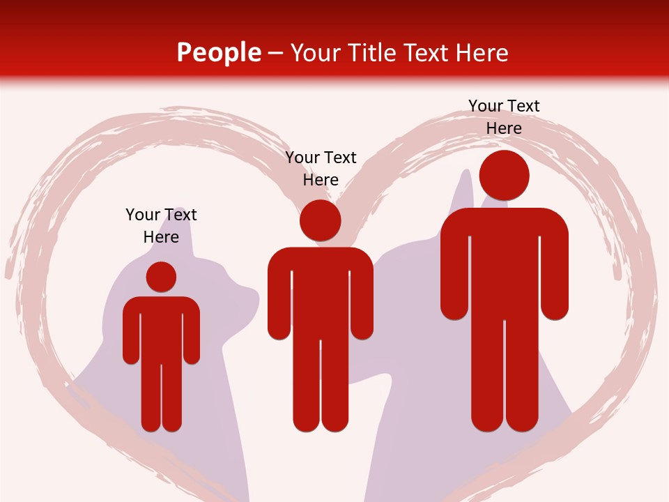 A Red And White Heart With Two Dogs In It PowerPoint Template