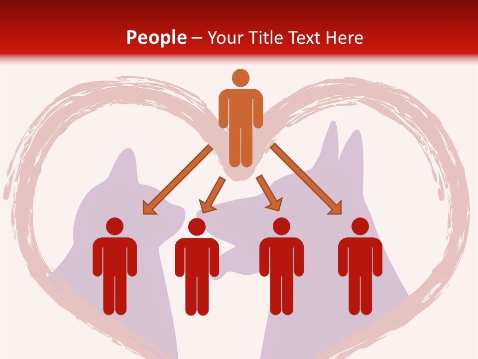 A Red And White Heart With Two Dogs In It PowerPoint Template