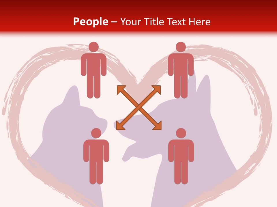 A Red And White Heart With Two Dogs In It PowerPoint Template