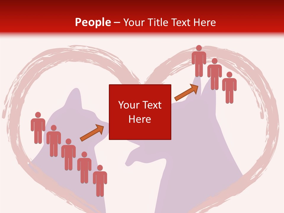 A Red And White Heart With Two Dogs In It PowerPoint Template