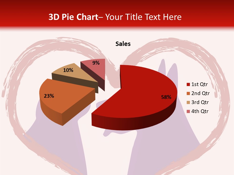 A Red And White Heart With Two Dogs In It PowerPoint Template