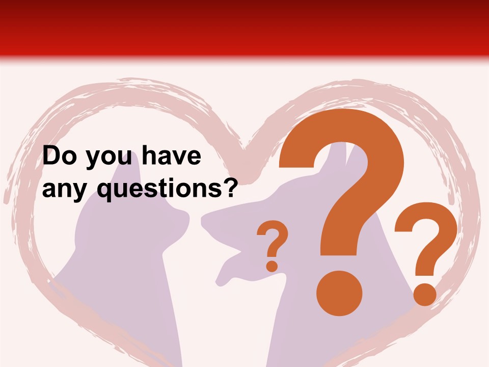 A Red And White Heart With Two Dogs In It PowerPoint Template