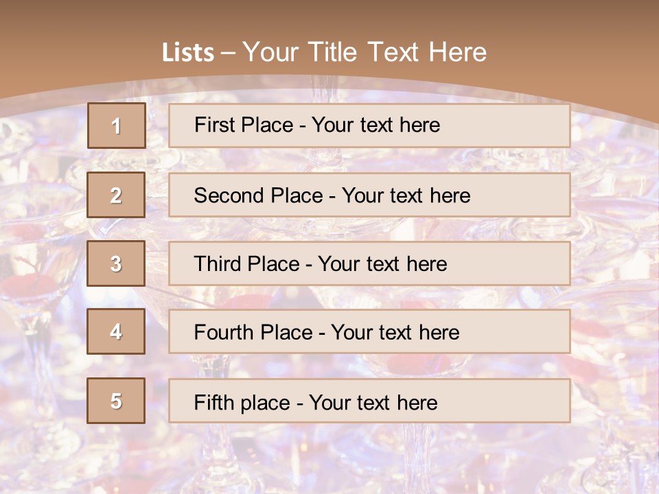 A Table Topped With Lots Of Wine Glasses PowerPoint Template
