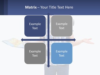 A Man With A Backpack Is Holding A Map PowerPoint Template