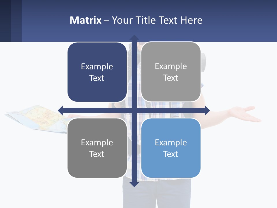 A Man With A Backpack Is Holding A Map PowerPoint Template