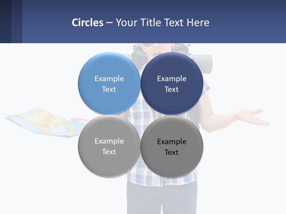 A Man With A Backpack Is Holding A Map PowerPoint Template