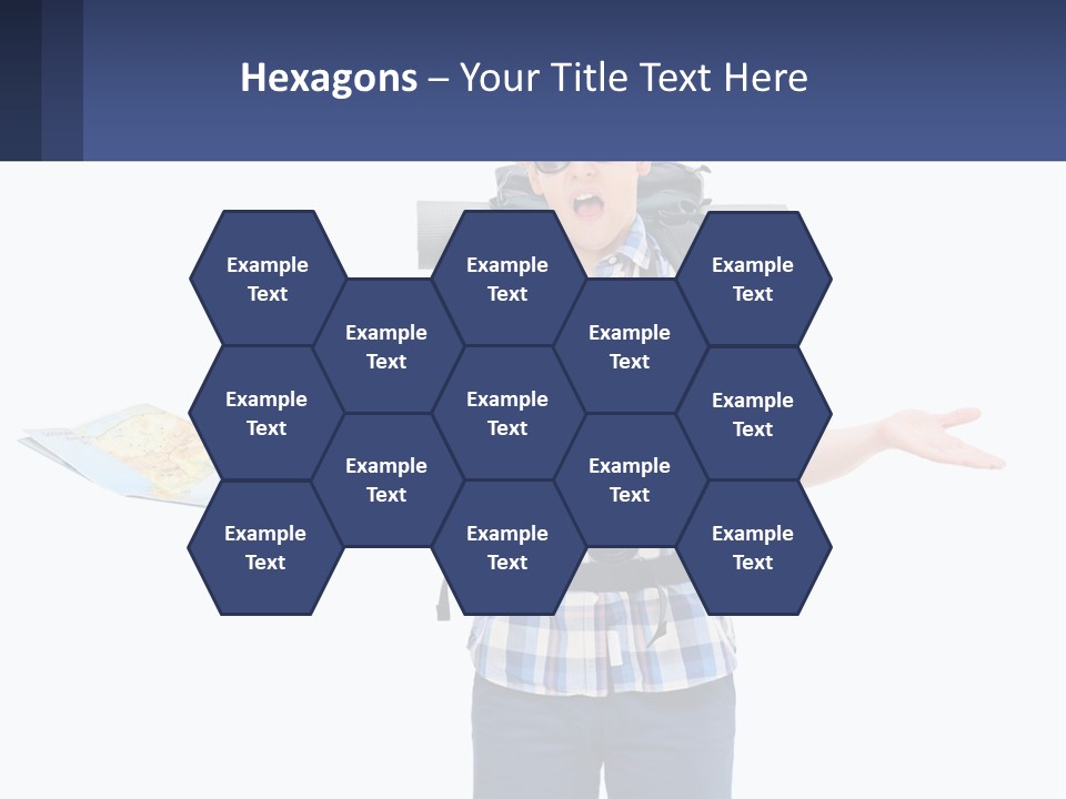 A Man With A Backpack Is Holding A Map PowerPoint Template