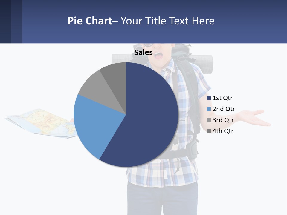 A Man With A Backpack Is Holding A Map PowerPoint Template
