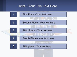 A Man With A Backpack Is Holding A Map PowerPoint Template