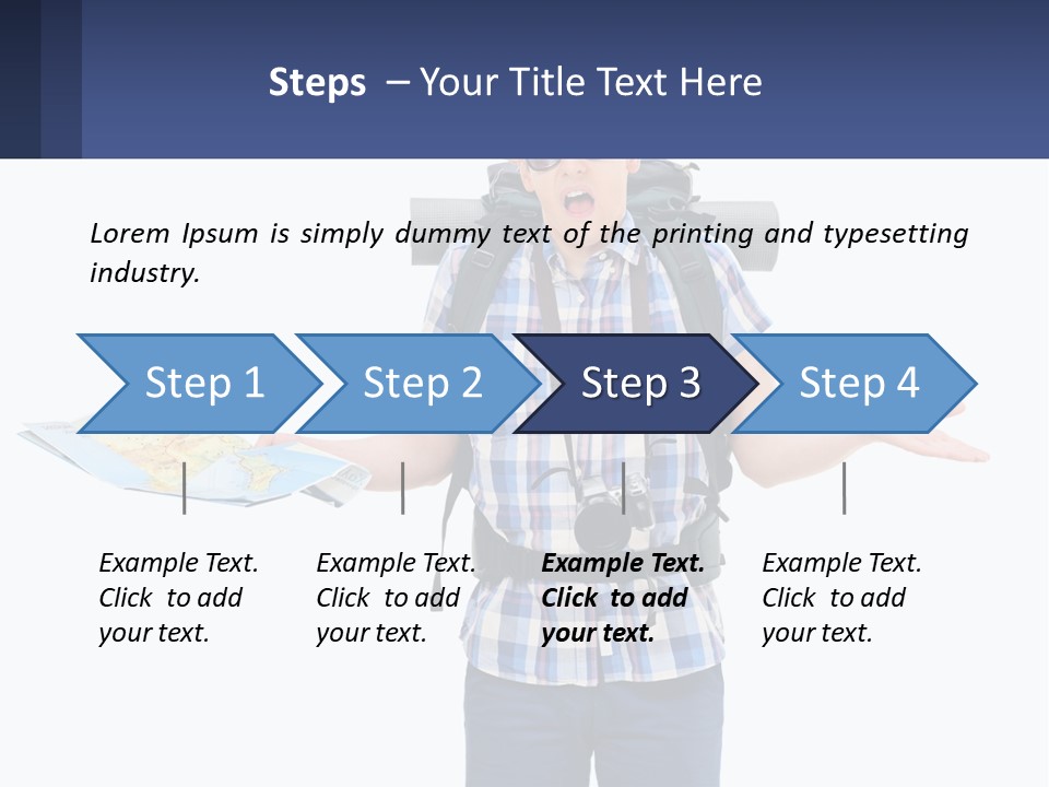 A Man With A Backpack Is Holding A Map PowerPoint Template