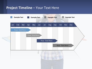 A Man With A Backpack Is Holding A Map PowerPoint Template