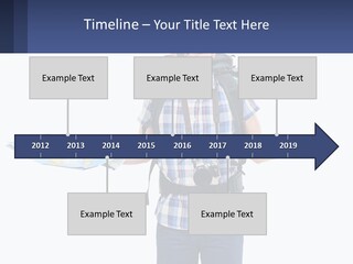 A Man With A Backpack Is Holding A Map PowerPoint Template