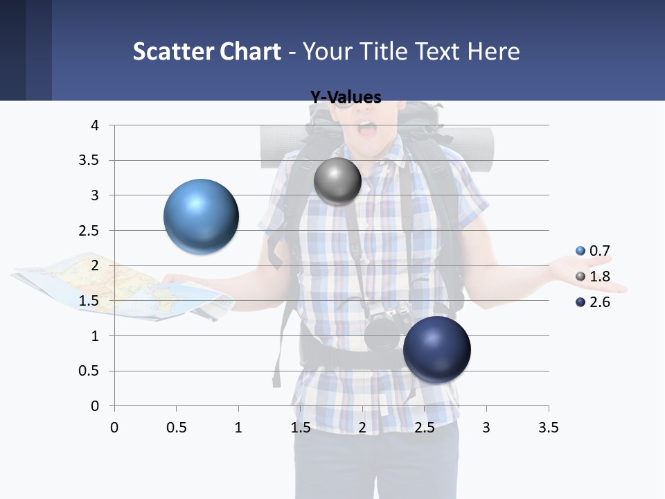 A Man With A Backpack Is Holding A Map PowerPoint Template