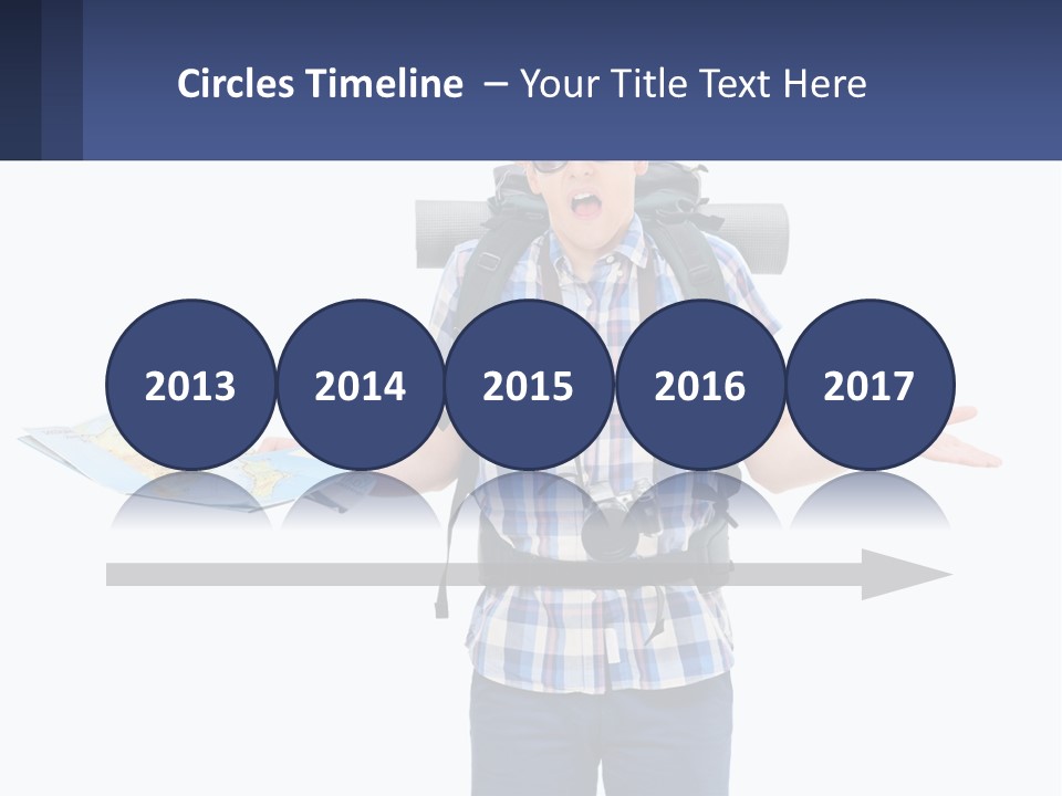 A Man With A Backpack Is Holding A Map PowerPoint Template