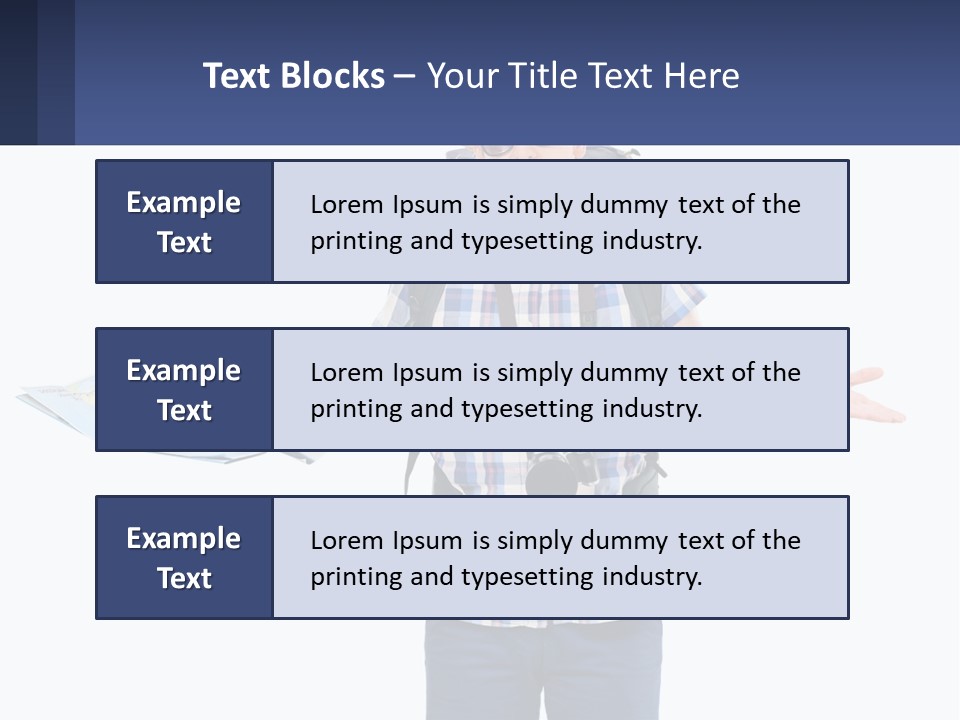 A Man With A Backpack Is Holding A Map PowerPoint Template