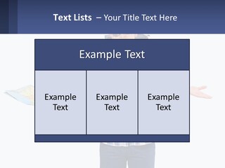 A Man With A Backpack Is Holding A Map PowerPoint Template