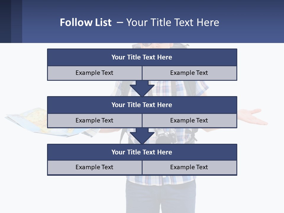 A Man With A Backpack Is Holding A Map PowerPoint Template