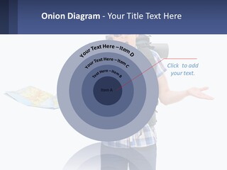 A Man With A Backpack Is Holding A Map PowerPoint Template