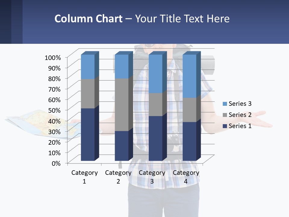 A Man With A Backpack Is Holding A Map PowerPoint Template
