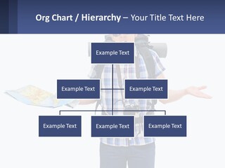 A Man With A Backpack Is Holding A Map PowerPoint Template