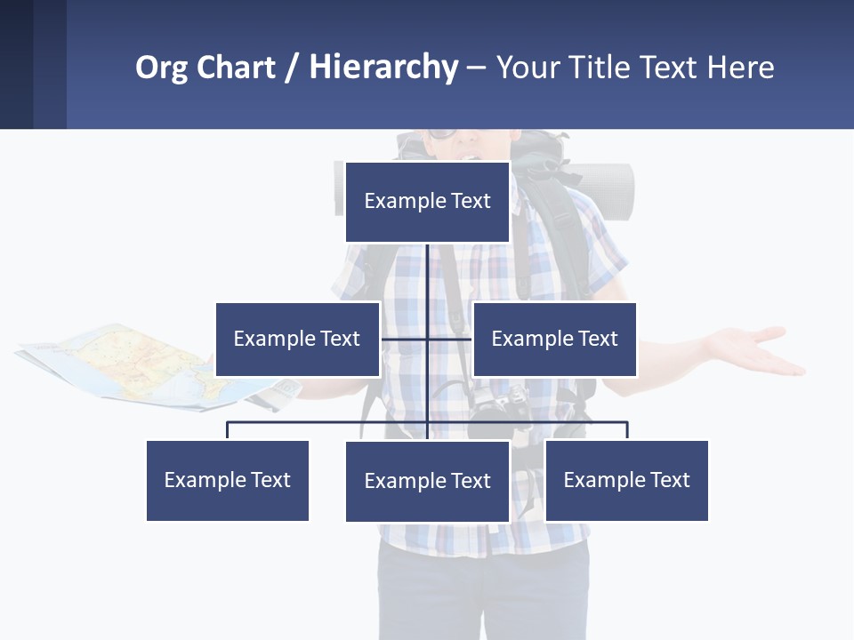 A Man With A Backpack Is Holding A Map PowerPoint Template