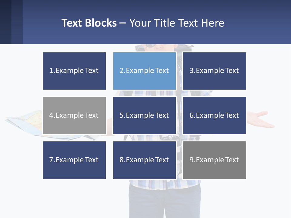 A Man With A Backpack Is Holding A Map PowerPoint Template