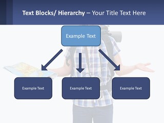A Man With A Backpack Is Holding A Map PowerPoint Template
