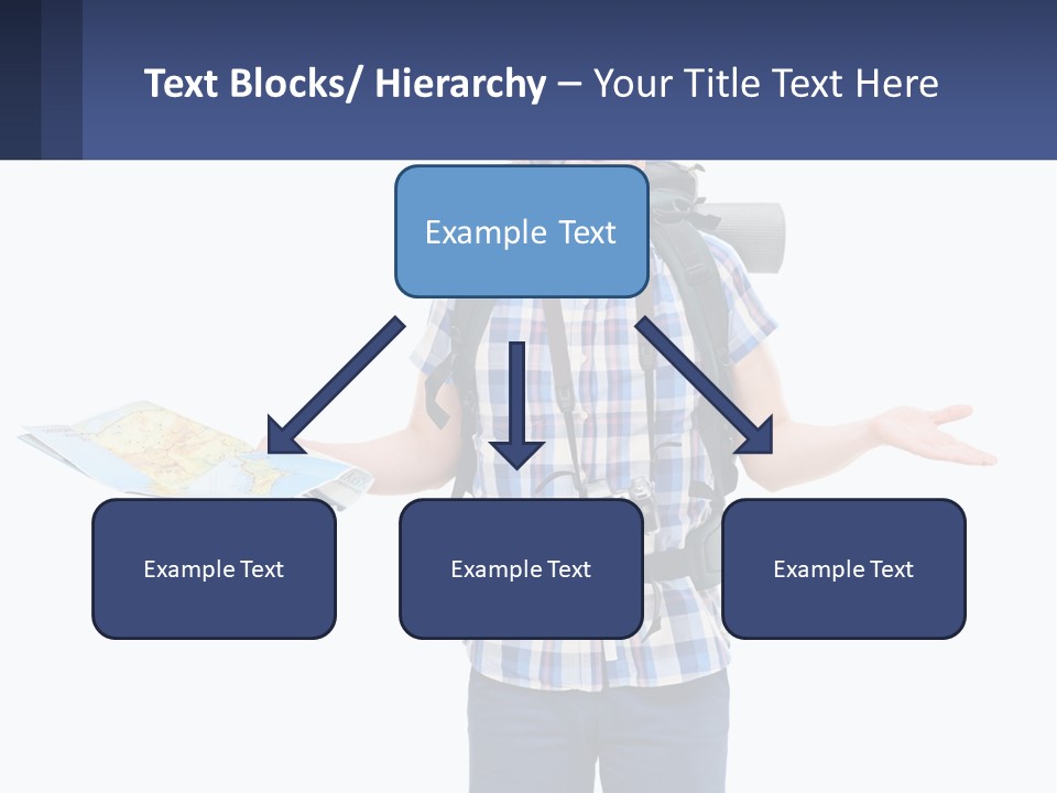 A Man With A Backpack Is Holding A Map PowerPoint Template