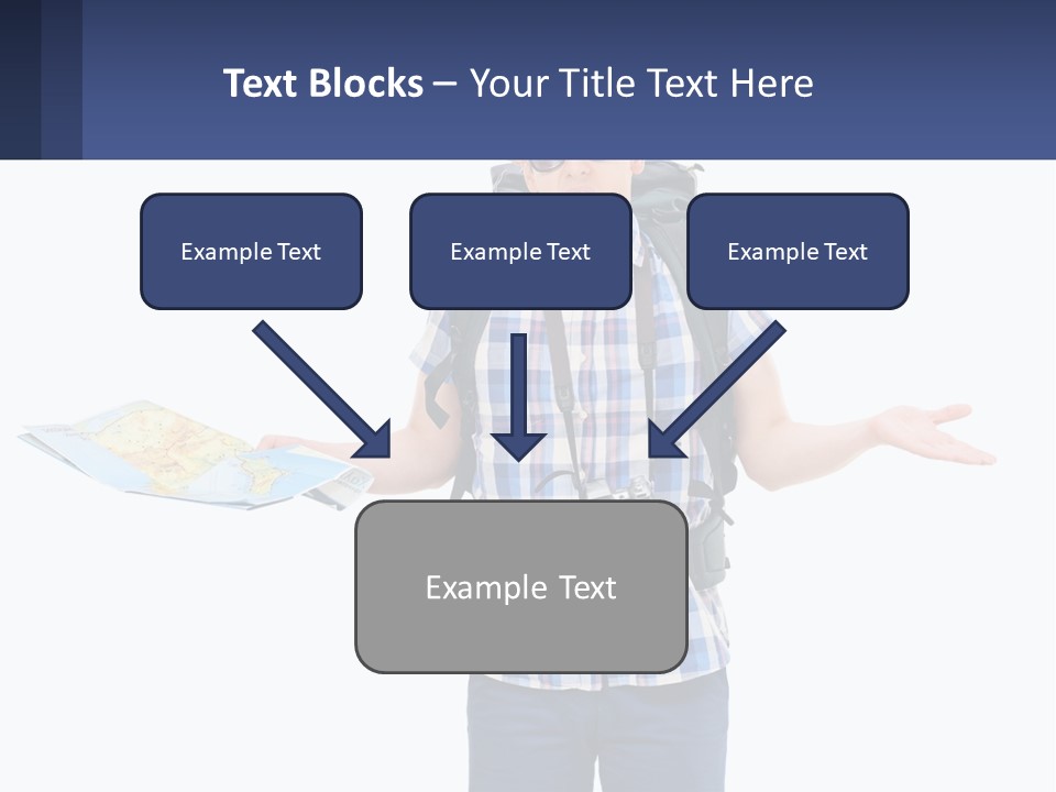 A Man With A Backpack Is Holding A Map PowerPoint Template