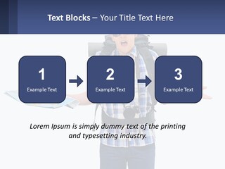 A Man With A Backpack Is Holding A Map PowerPoint Template