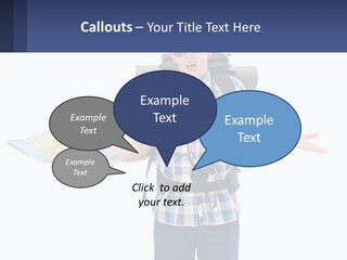 A Man With A Backpack Is Holding A Map PowerPoint Template