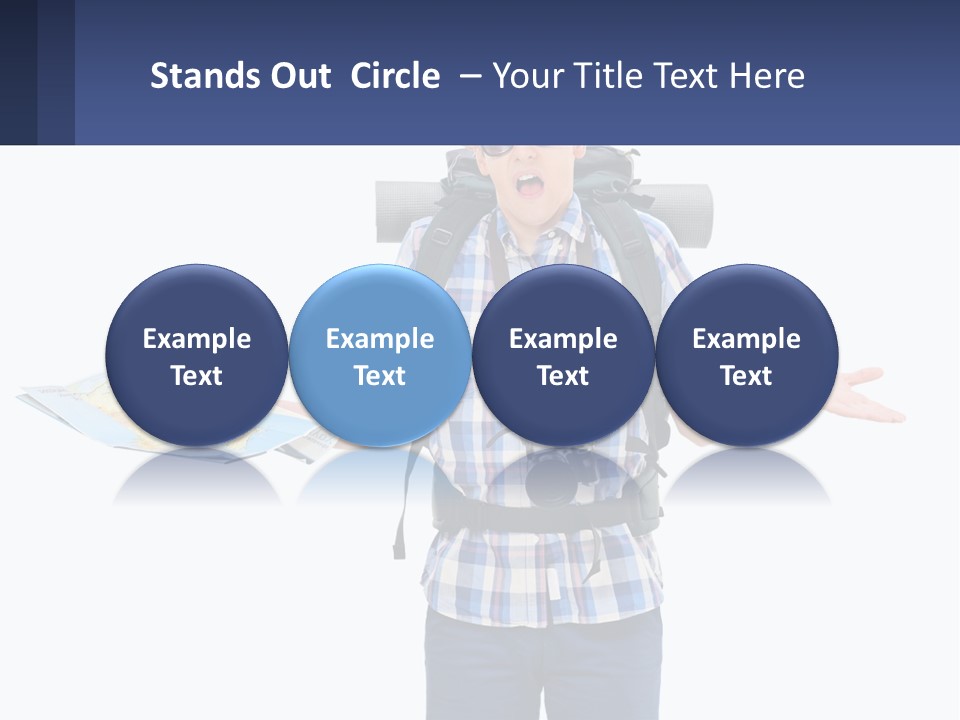 A Man With A Backpack Is Holding A Map PowerPoint Template