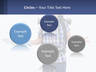 A Man With A Backpack Is Holding A Map PowerPoint Template