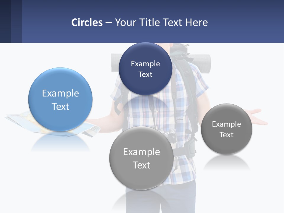 A Man With A Backpack Is Holding A Map PowerPoint Template