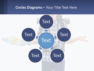 A Man With A Backpack Is Holding A Map PowerPoint Template