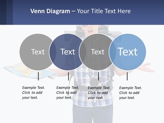 A Man With A Backpack Is Holding A Map PowerPoint Template
