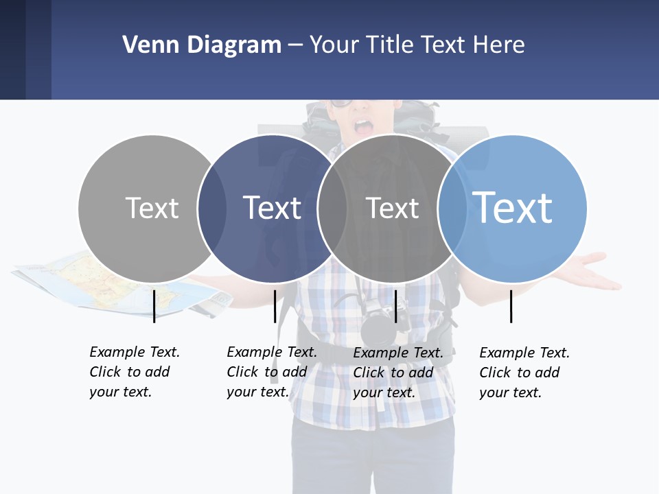 A Man With A Backpack Is Holding A Map PowerPoint Template