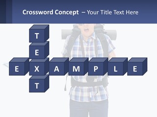 A Man With A Backpack Is Holding A Map PowerPoint Template