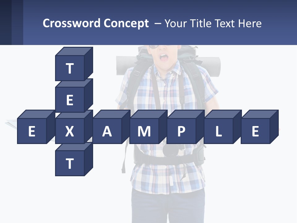 A Man With A Backpack Is Holding A Map PowerPoint Template