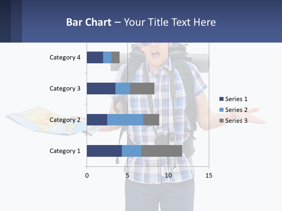 A Man With A Backpack Is Holding A Map PowerPoint Template