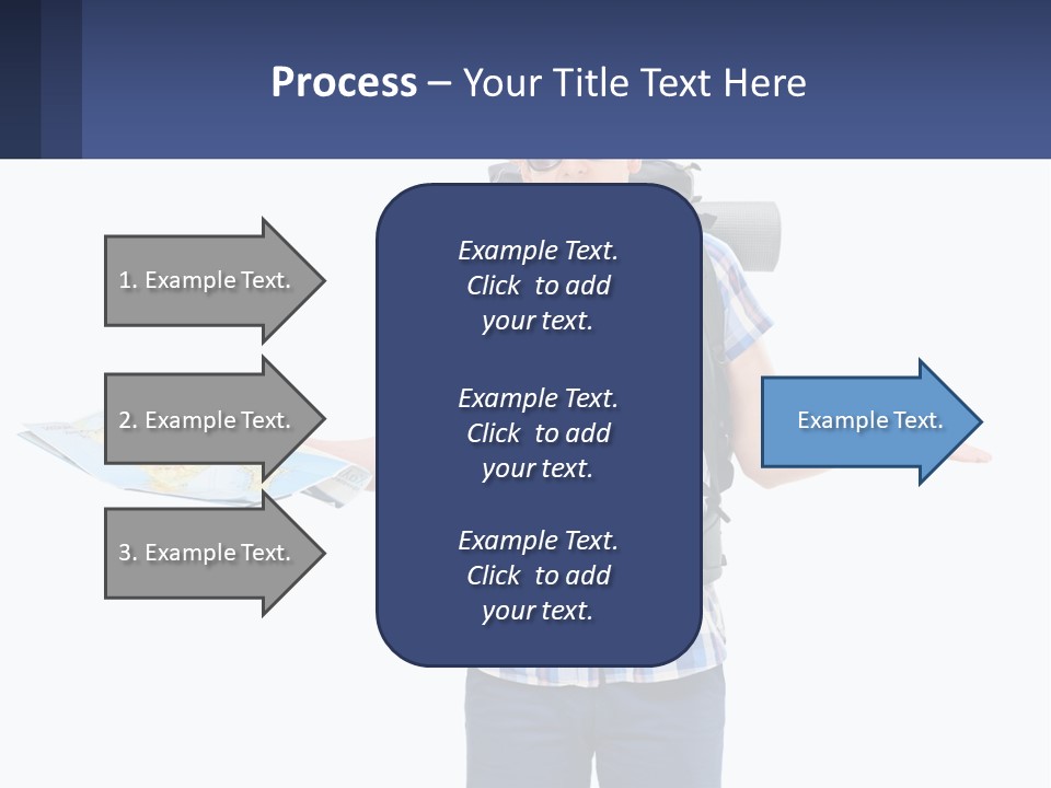A Man With A Backpack Is Holding A Map PowerPoint Template