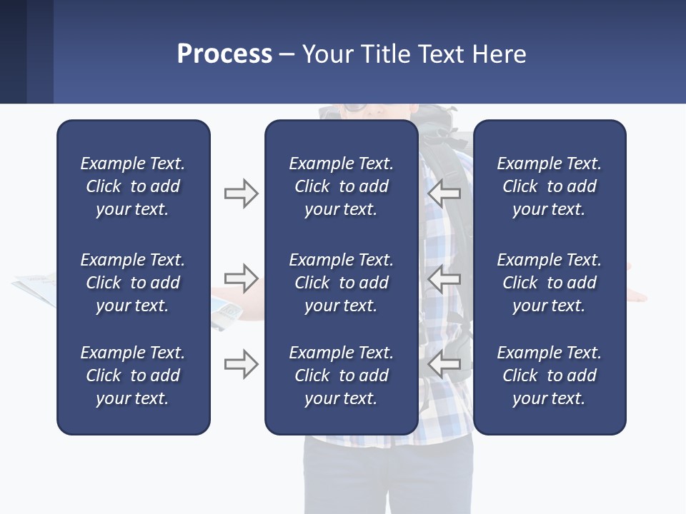 A Man With A Backpack Is Holding A Map PowerPoint Template
