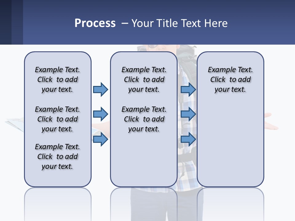 A Man With A Backpack Is Holding A Map PowerPoint Template